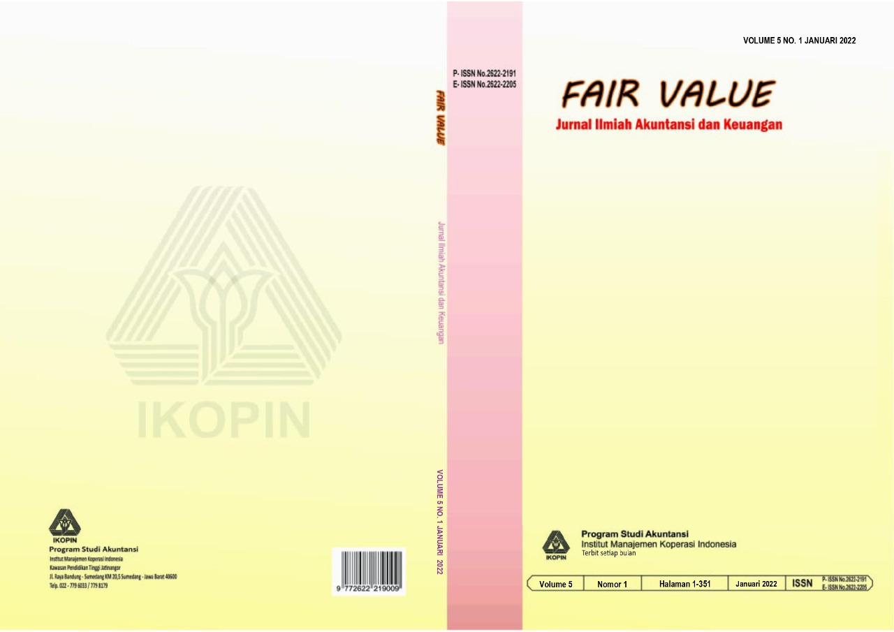 					View Vol. 6 No. 2 (2023): Fair Value: Jurnal Ilmiah Akuntansi dan Keuangan
				