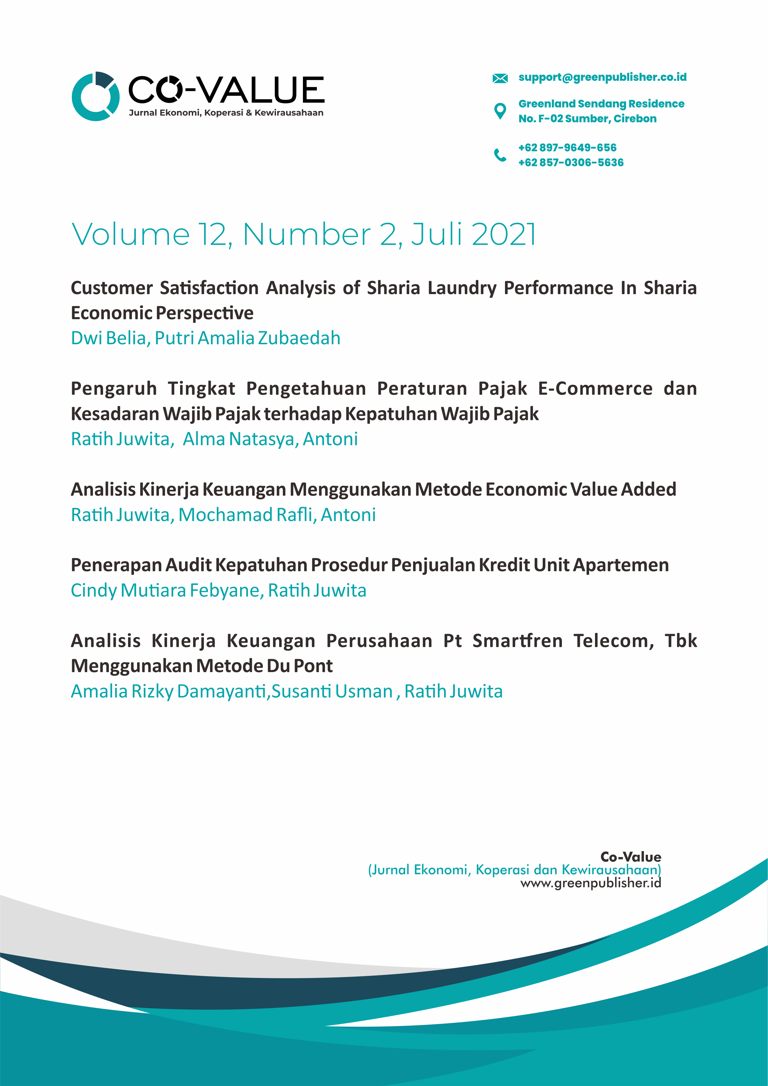 					View Vol. 12 No. 2 (2021):  Co-Value : Jurnal Ekonomi, Koperasi, & Kewirausahaan
				