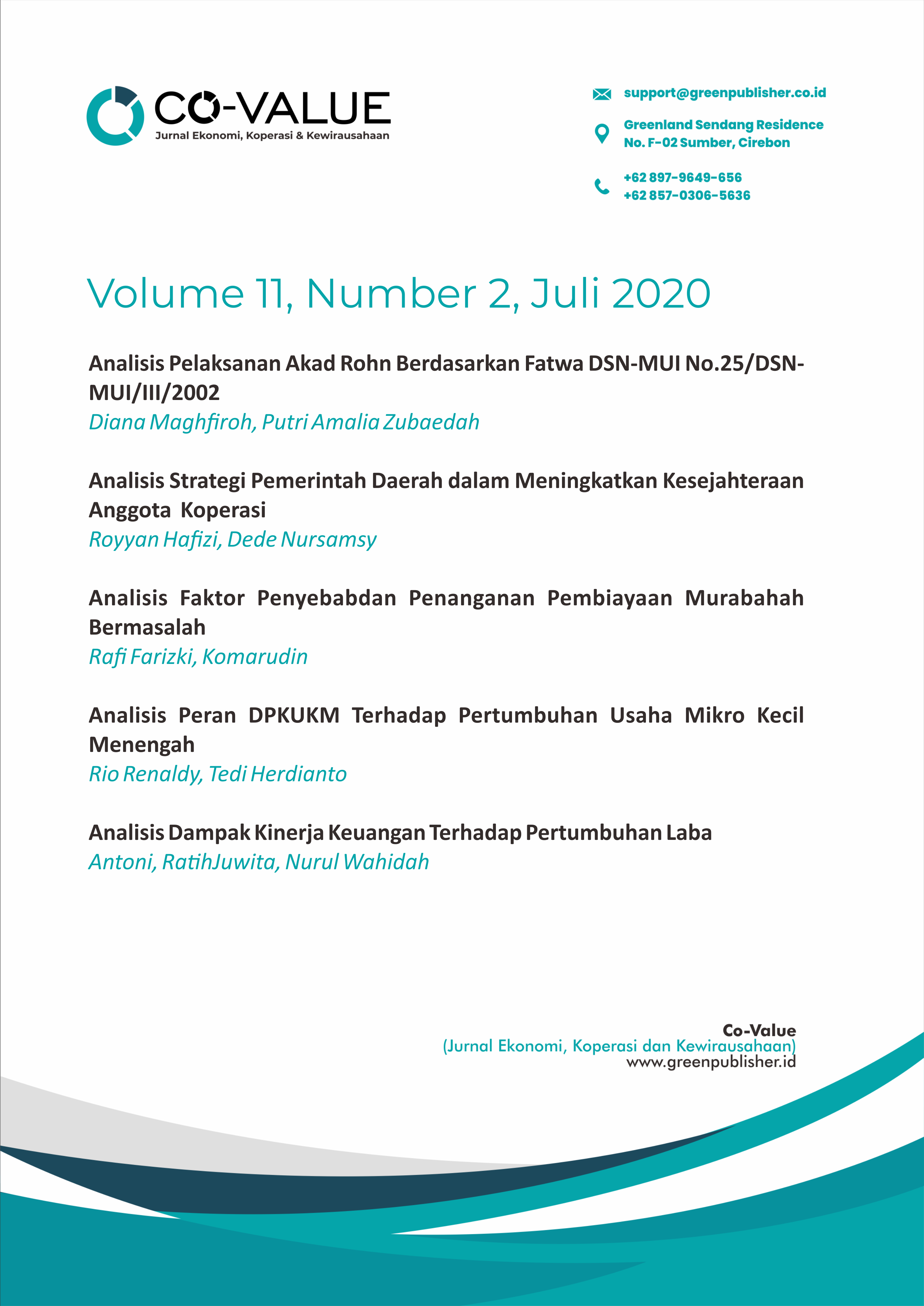 					View Vol. 11 No. 2 (2020):  Co-Value : Jurnal Ekonomi, Koperasi, & Kewirausahaan
				