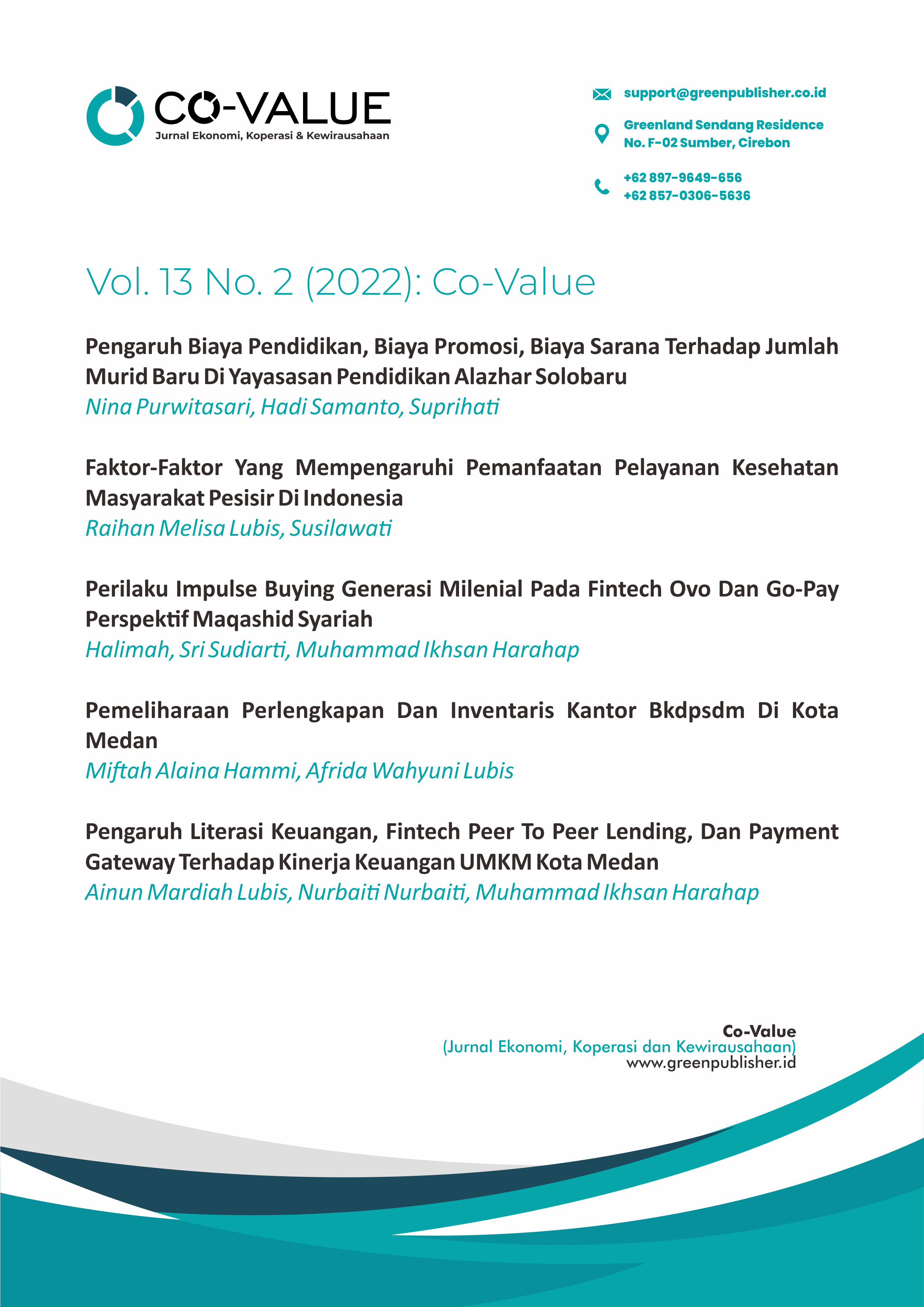 					View Vol. 13 No. 2 (2022): Co-Value : Jurnal Ekonomi, Koperasi, & Kewirausahaan
				